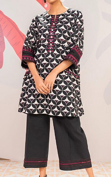 Alkaram Black Cambric Kurti | Pakistani Lawn Dress in USA- Image 1
