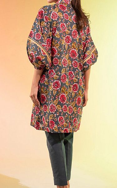Alkaram Charcoal Grey Lawn Kurti | Pakistani Lawn Dress in USA- Image 2
