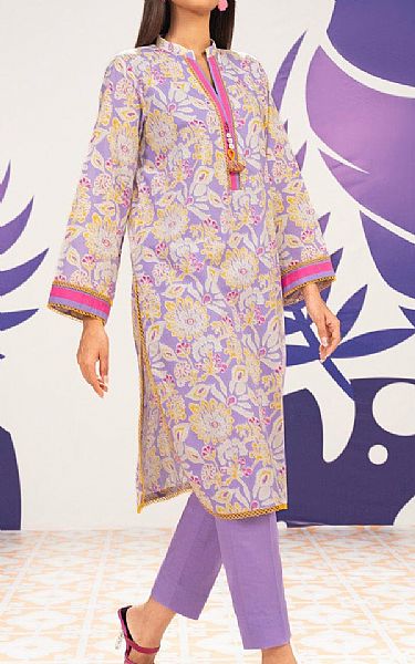 Alkaram Lilac Cambric Kurti | Pakistani Lawn Dress in USA- Image 1
