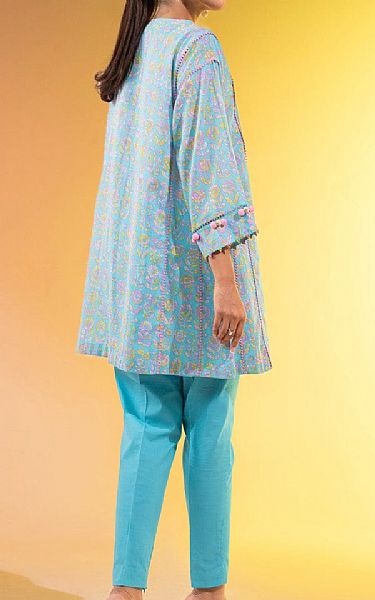 Alkaram Light Turquoise Lawn Kurti | Pakistani Lawn Dress in USA- Image 2