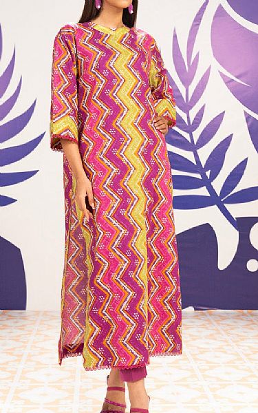 Alkaram Multicolor Cambric Kurti | Pakistani Lawn Dress in USA- Image 1