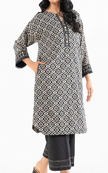 Alkaram Grey Lawn Kurti | Pakistani Lawn Dress in USA- Image 1