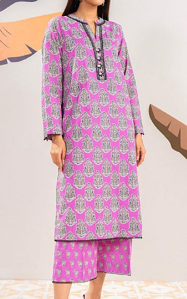 Alkaram Candy Pink Cambric Suit (2 Pcs) | Pakistani Lawn Dress in USA- Image 1
