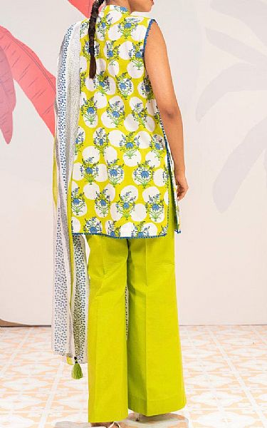 Alkaram Neon Green Cambric Suit (2 Pcs) | Pakistani Lawn Dress in USA- Image 2