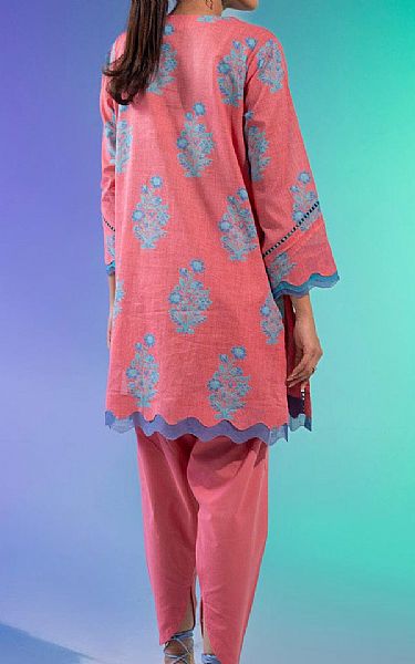 Alkaram Light Carmine Pink Lawn Kurti | Pakistani Lawn Dress in USA- Image 2