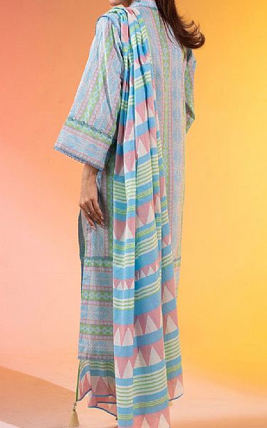 Alkaram Light Blue Lawn Suit (2 pcs) | Pakistani Lawn Dress in USA- Image 2