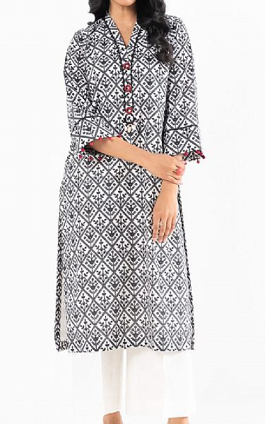 Alkaram Grey Lawn Kurti | Pakistani Lawn Dress in USA- Image 1