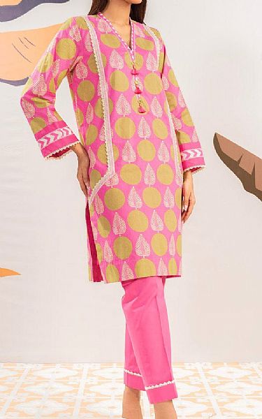 Alkaram Pink Cambric Kurti | Pakistani Lawn Dress in USA- Image 1