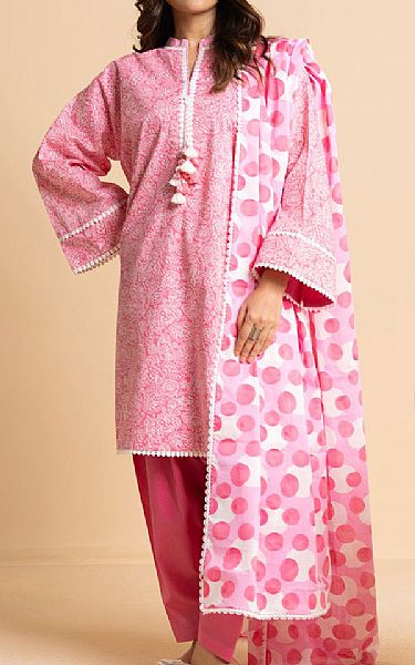 Alkaram Pink Cambric Suit (2 pcs) | Pakistani Lawn Dress in USA- Image 1