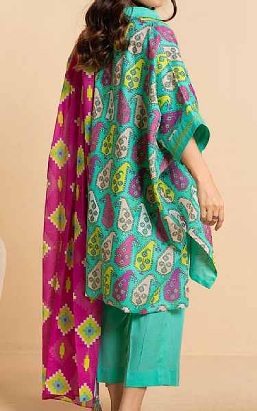 Alkaram Aqua Cambric Suit (2 pcs) | Pakistani Lawn Dress in USA- Image 2