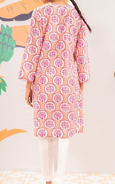Alkaram Coral Cambric Kurti | Pakistani Lawn Dress in USA- Image 2