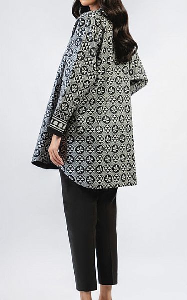 Alkaram Black Cambric Kurti | Pakistani Winter Dresses- Image 2