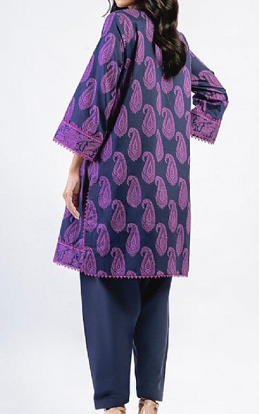 Alkaram Purple Cambric Kurti | Pakistani Winter Dresses in USA- Image 2