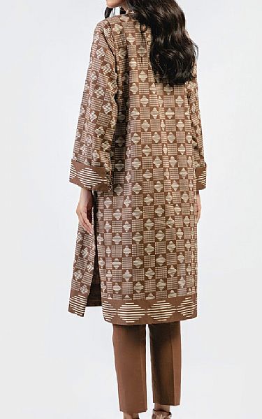 Alkaram Brown Cambric Kurti | Pakistani Winter Dresses- Image 2