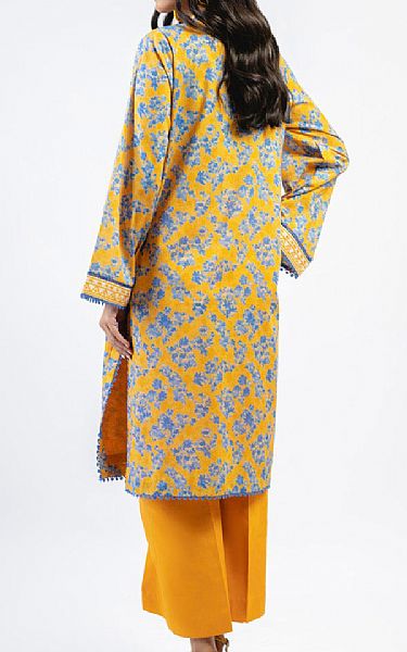 Alkaram Yellow Cambric Kurti | Pakistani Winter Dresses in USA- Image 2