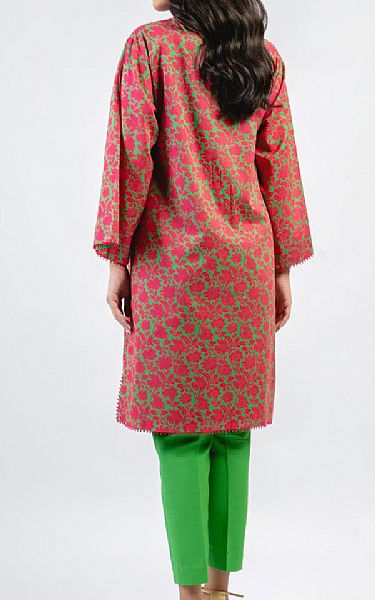 Alkaram Medium Green Cambric Kurti | Pakistani Winter Dresses- Image 2