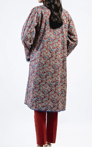 Alkaram Red Cambric Kurti | Pakistani Winter Dresses in USA- Image 2