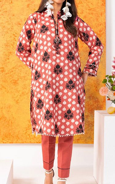 Alkaram Peach Khaddar Kurti | Pakistani Winter Dresses- Image 1