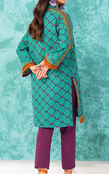 Alkaram Aqua Khaddar Kurti | Pakistani Winter Dresses- Image 2