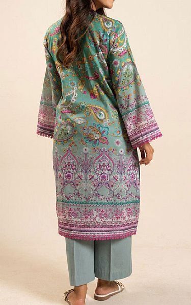 Alkaram Turquoise Lawn Kurti | Pakistani Lawn Dress in USA- Image 2