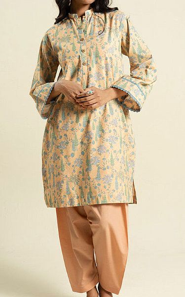 Alkaram Ivory Lawn Kurti | Pakistani Lawn Dress in USA- Image 1