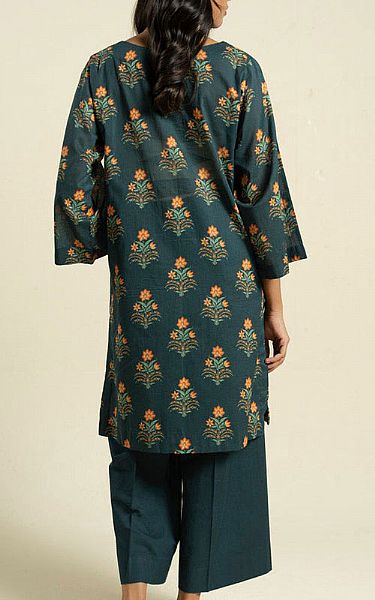 Alkaram Dark Green Lawn Kurti | Pakistani Lawn Dress in USA- Image 2