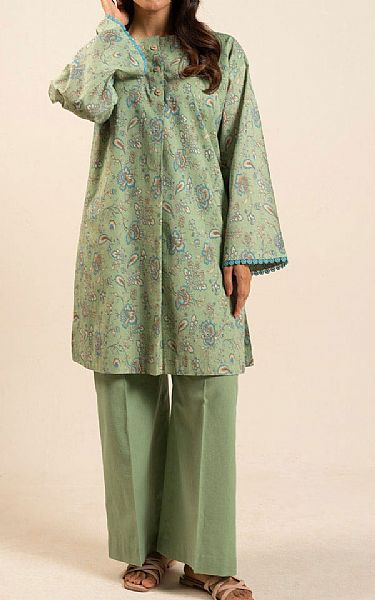 Alkaram Light Green Lawn Kurti | Pakistani Lawn Dress in USA- Image 1