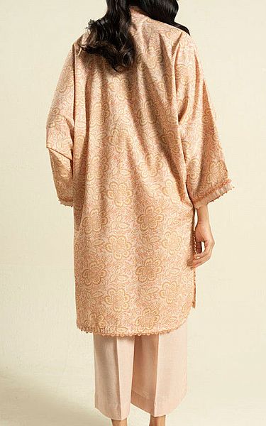 Alkaram Light Coral Lawn Kurti | Pakistani Lawn Dress in USA- Image 2