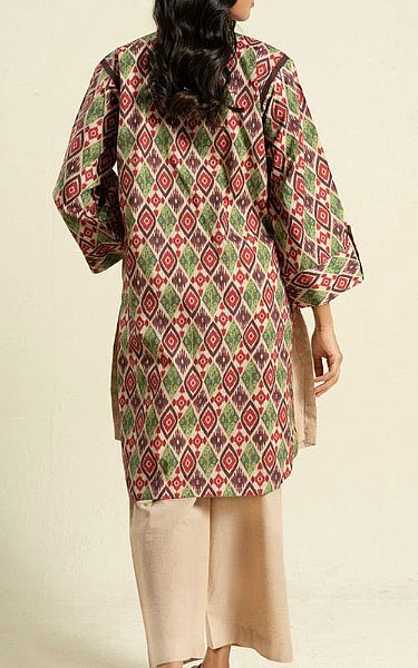 Alkaram Beige Lawn Kurti | Pakistani Lawn Dress in USA- Image 2