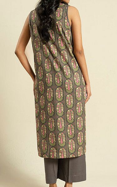 Alkaram Grey Lawn Kurti | Pakistani Lawn Dress in USA- Image 2