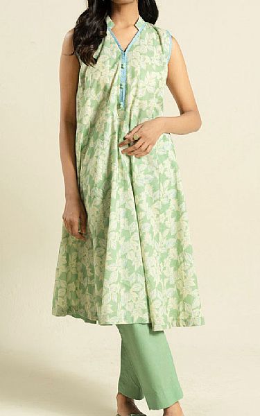 Alkaram Light Green Lawn Kurti | Pakistani Lawn Dress in USA- Image 1