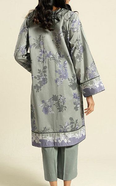 Alkaram Grey Lawn Suit (2 pcs) | Pakistani Lawn Dress in USA- Image 2