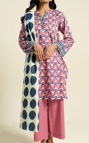 Alkaram Pink Lawn Suit (2 pcs) | Pakistani Lawn Dress in USA- Image 1