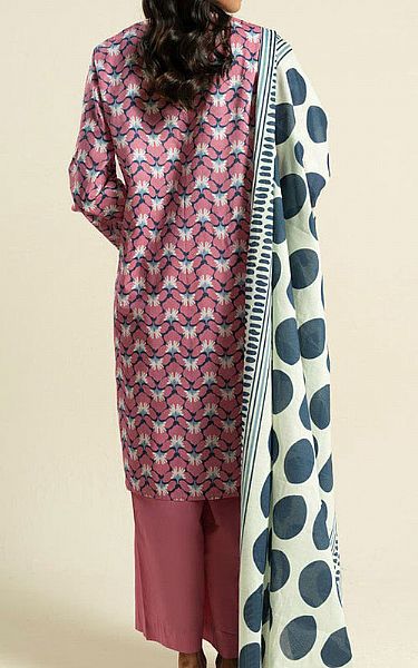 Alkaram Pink Lawn Suit (2 pcs) | Pakistani Lawn Dress in USA- Image 2