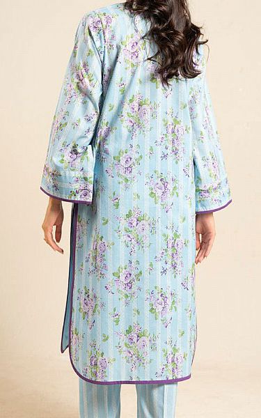 Alkaram Sky Blue Lawn Suit (2 pcs) | Pakistani Lawn Dress in USA- Image 2