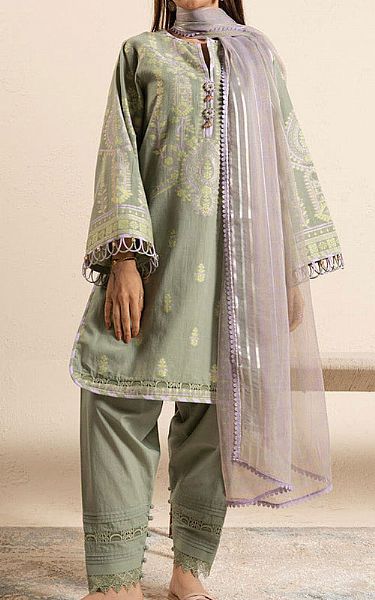 Alkaram Pistachio Green Jacquard Suit | Pakistani Lawn Dress in USA- Image 1