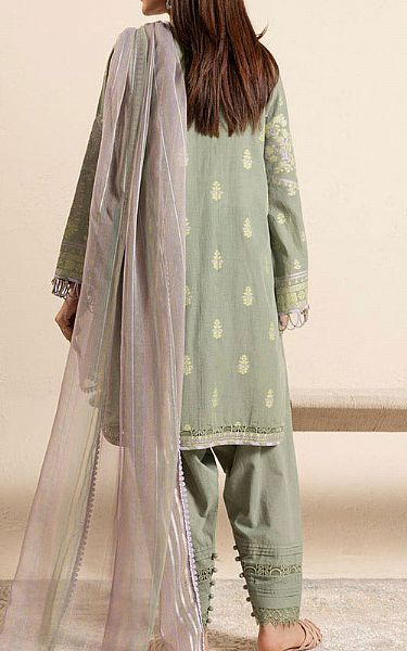 Alkaram Pistachio Green Jacquard Suit | Pakistani Lawn Dress in USA- Image 2