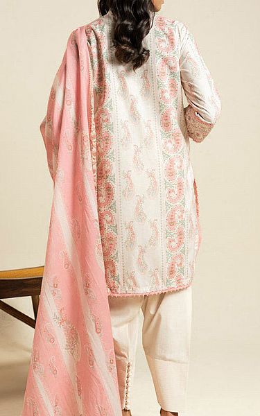 Alkaram Ivory/Pink Lawn Suit | Pakistani Lawn Dress in USA- Image 2