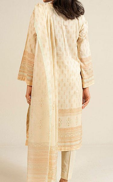 Alkaram Cream Lawn Suit | Pakistani Lawn Dress in USA- Image 2