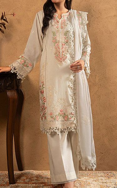 Alkaram Off-white Lawn Suit | Pakistani Lawn Dress in USA- Image 1