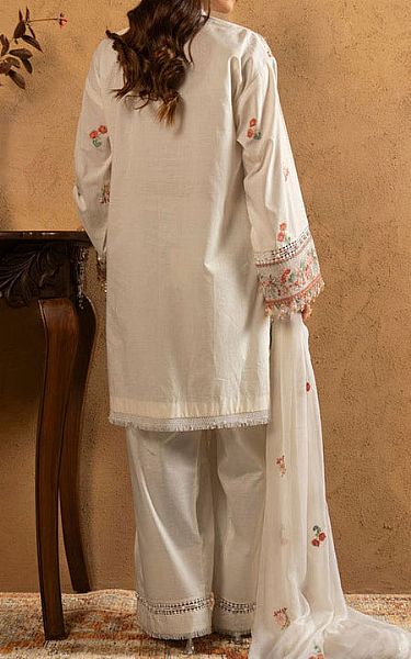 Alkaram Ivory Lawn Suit | Pakistani Lawn Dress in USA- Image 2