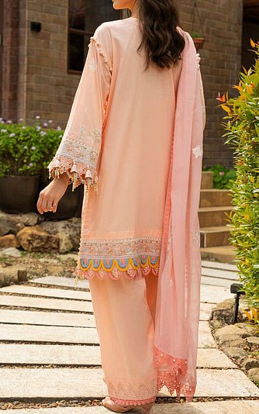 Alkaram Peach Lawn Suit | Pakistani Lawn Dress in USA- Image 2