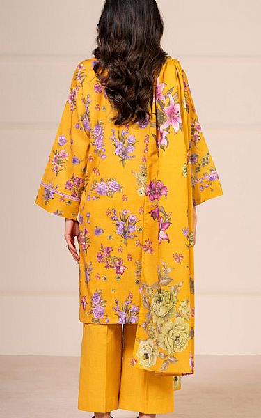 Alkaram Mustard Lawn Suit (2 pcs) | Pakistani Lawn Dress in USA- Image 2
