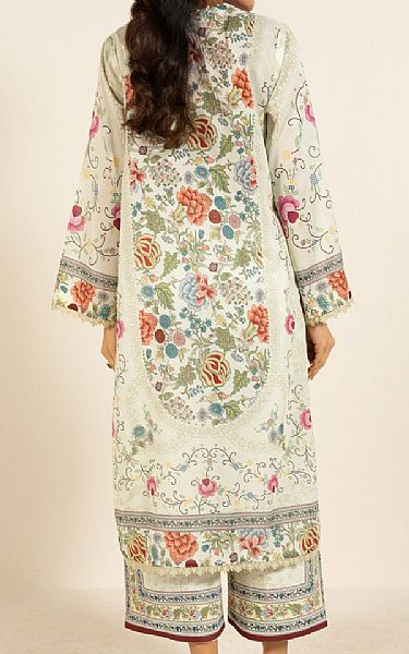 Alkaram Off White Lawn Suit (2 pcs) | Pakistani Lawn Dress in USA- Image 2