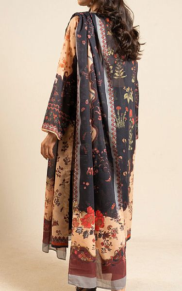 Alkaram Black/Fawn Lawn Suit (2 pcs) | Pakistani Lawn Dress in USA- Image 2