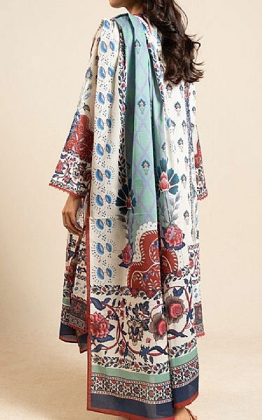 Alkaram Off White Lawn Suit (2 pcs) | Pakistani Lawn Dress in USA- Image 2