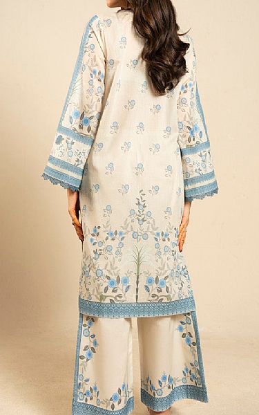 Alkaram Beige Lawn Suit (2 pcs) | Pakistani Lawn Dress in USA- Image 2