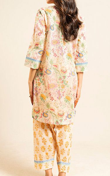 Alkaram Ivory Lawn Suit (2 pcs) | Pakistani Lawn Dress in USA- Image 2