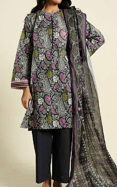 Alkaram Black Lawn Suit (2 pcs) | Pakistani Lawn Dress in USA- Image 1
