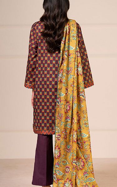 Alkaram Wine Berry Lawn Suit (2 pcs) | Pakistani Lawn Dress in USA- Image 2